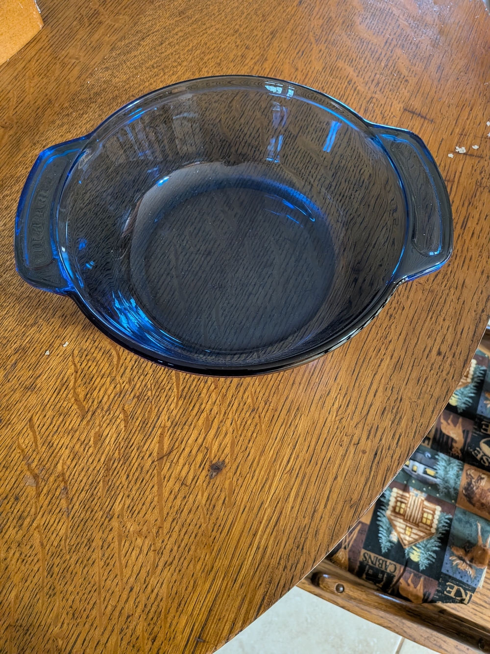 Anchor Hocking Deep Cobalt Blue Glass Casserole Dish with Handles